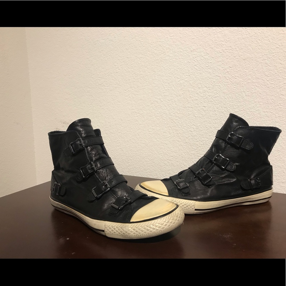 ASH Black Leather High Tops